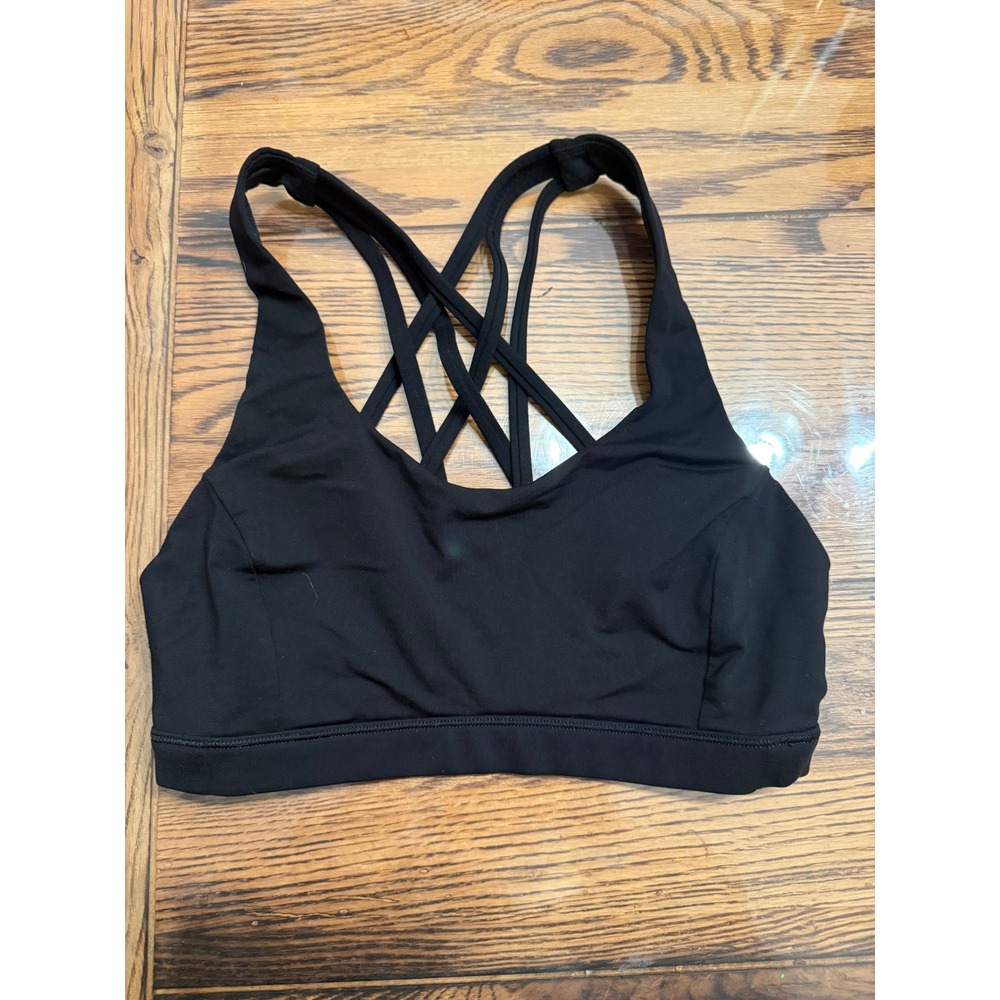 Lululemon Sports Bra Women 4 Black Free To Be Serene Strappy Back C/D Cup